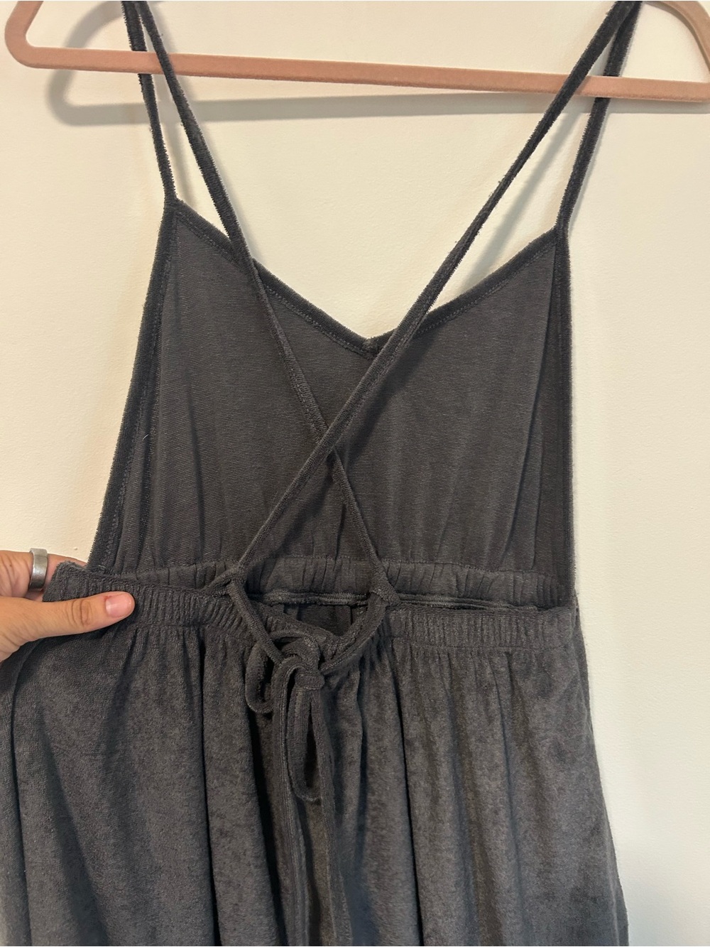Cupshe Charcoal Black Spaghetti-Strap Midi Coverup - Picture 3 of 5